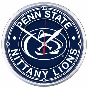wall clock round Penn State Nittany Lions with Athletic Logo